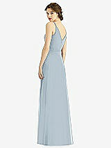 Rear View Thumbnail - Mist Draped Wrap Chiffon Maxi Dress with Sash