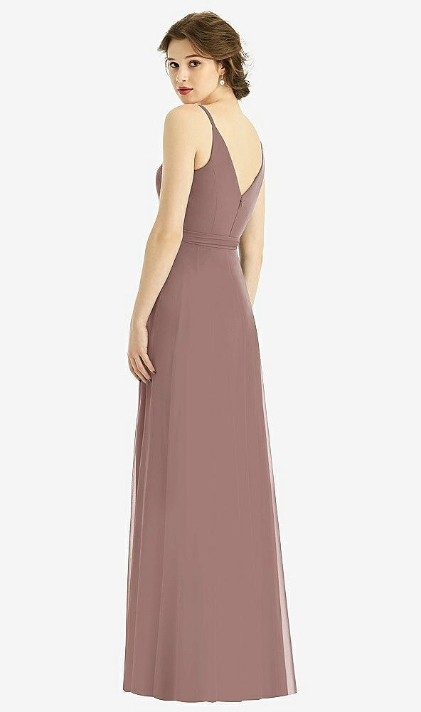 Back View - Sienna Draped Wrap Chiffon Maxi Dress with Sash