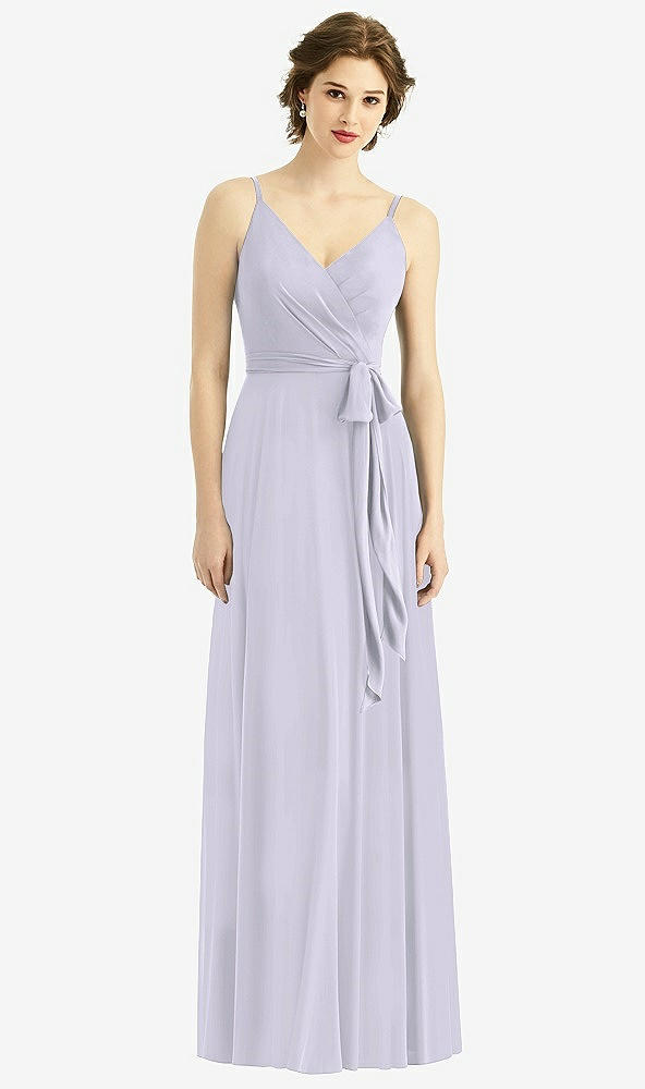 Front View - Silver Dove Draped Wrap Chiffon Maxi Dress with Sash