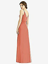 Rear View Thumbnail - Terracotta Copper Draped Wrap Chiffon Maxi Dress with Sash