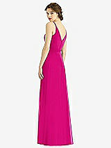 Rear View Thumbnail - Think Pink Draped Wrap Chiffon Maxi Dress with Sash