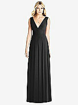 Front View Thumbnail - Black Sleeveless Deep V-Neck Open-Back Dress