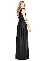 Rear View Thumbnail - Black Sleeveless Deep V-Neck Open-Back Dress