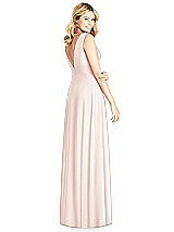 Rear View Thumbnail - Blush Sleeveless Deep V-Neck Open-Back Dress