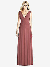 Front View Thumbnail - English Rose Sleeveless Deep V-Neck Open-Back Dress