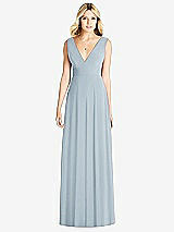 Front View Thumbnail - Mist Sleeveless Deep V-Neck Open-Back Dress