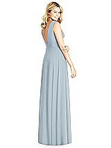 Rear View Thumbnail - Mist Sleeveless Deep V-Neck Open-Back Dress