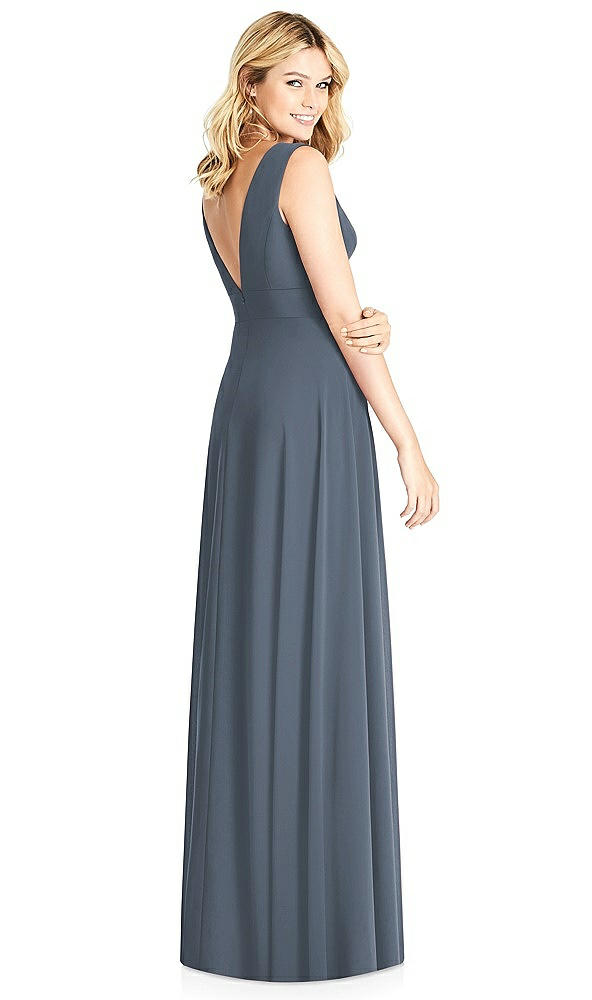 Back View - Silverstone Sleeveless Deep V-Neck Open-Back Dress