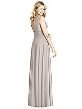 Rear View Thumbnail - Taupe Sleeveless Deep V-Neck Open-Back Dress