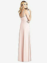 Rear View Thumbnail - Blush Dual Spaghetti Strap Crepe Dress with Front Slits