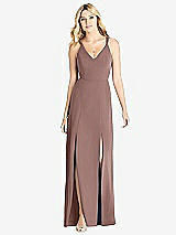 Front View Thumbnail - Sienna Dual Spaghetti Strap Crepe Dress with Front Slits