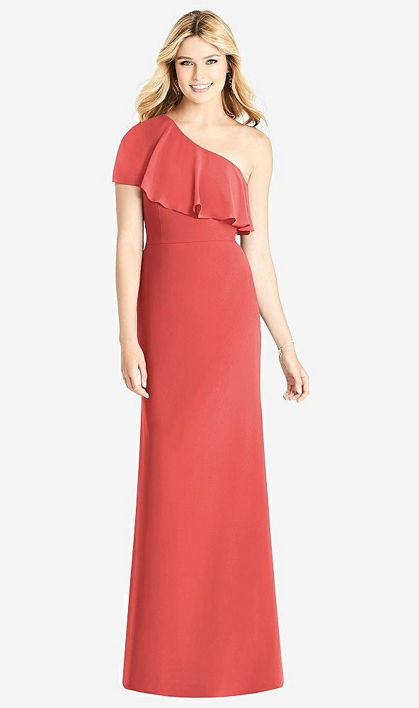 Front View - Perfect Coral Social Bridesmaids Dress 8189