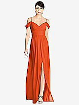 Front View Thumbnail - Tangerine Tango Alfred Sung Bridesmaid Dress D743