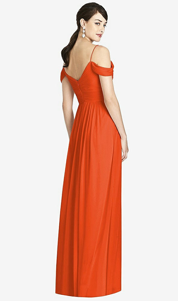 Back View - Tangerine Tango Alfred Sung Bridesmaid Dress D743