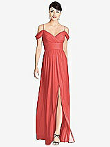 Front View Thumbnail - Perfect Coral Alfred Sung Bridesmaid Dress D743