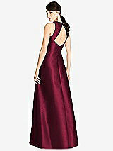 Rear View Thumbnail - Cabernet Sleeveless Open-Back Satin A-Line Dress