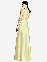 Rear View Thumbnail - Butter Yellow Sleeveless Open-Back Pleated Skirt Dress with Pockets