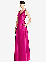 Front View Thumbnail - Think Pink Sleeveless Open-Back Pleated Skirt Dress with Pockets