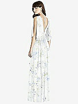 Rear View Thumbnail - Bleu Garden Split Sleeve Backless Chiffon Maxi Dress