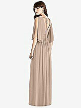 Rear View Thumbnail - Topaz Split Sleeve Backless Chiffon Maxi Dress