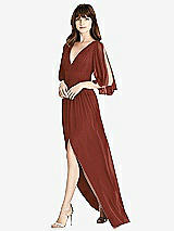 Front View Thumbnail - Auburn Moon Split Sleeve Backless Chiffon Maxi Dress