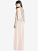 Rear View Thumbnail - Blush Split Sleeve Backless Chiffon Maxi Dress