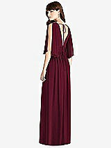 Rear View Thumbnail - Cabernet Split Sleeve Backless Chiffon Maxi Dress