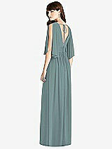 Rear View Thumbnail - Icelandic Split Sleeve Backless Chiffon Maxi Dress