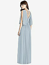 Rear View Thumbnail - Mist Split Sleeve Backless Chiffon Maxi Dress