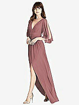 Front View Thumbnail - Rosewood Split Sleeve Backless Chiffon Maxi Dress