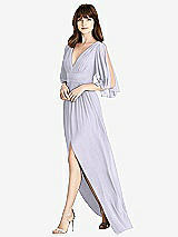 Front View Thumbnail - Silver Dove Split Sleeve Backless Chiffon Maxi Dress