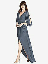 Front View Thumbnail - Silverstone Split Sleeve Backless Chiffon Maxi Dress