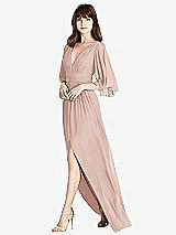 Front View Thumbnail - Toasted Sugar Split Sleeve Backless Chiffon Maxi Dress