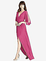 Front View Thumbnail - Tea Rose Split Sleeve Backless Chiffon Maxi Dress