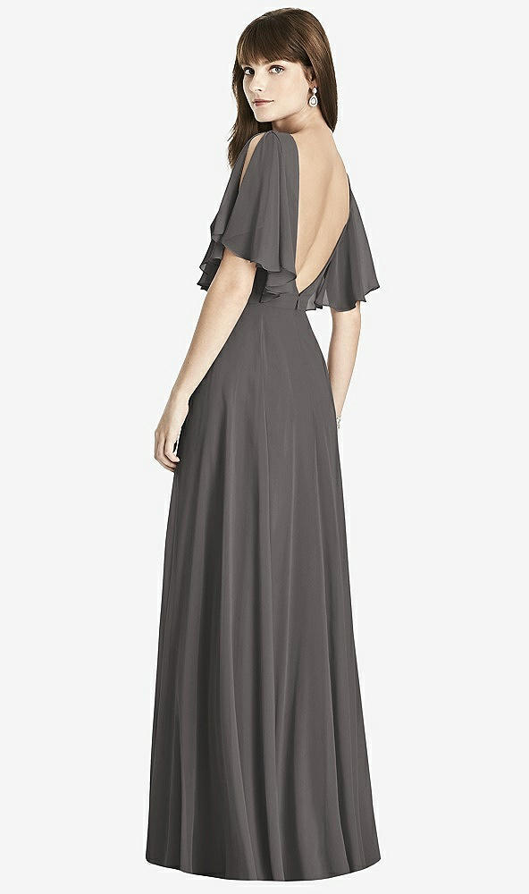 Back View - Caviar Gray After Six Bridesmaid Dress 6778