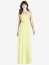 Front View Thumbnail - Butter Yellow Jeweled Twist Halter Maxi Dress