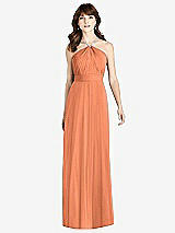 Front View Thumbnail - Sweet Melon Jeweled Twist Halter Maxi Dress