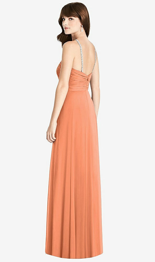 Back View - Sweet Melon Jeweled Twist Halter Maxi Dress