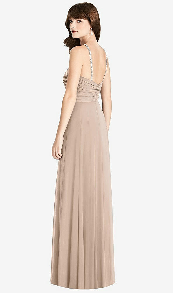 Back View - Topaz Jeweled Twist Halter Maxi Dress