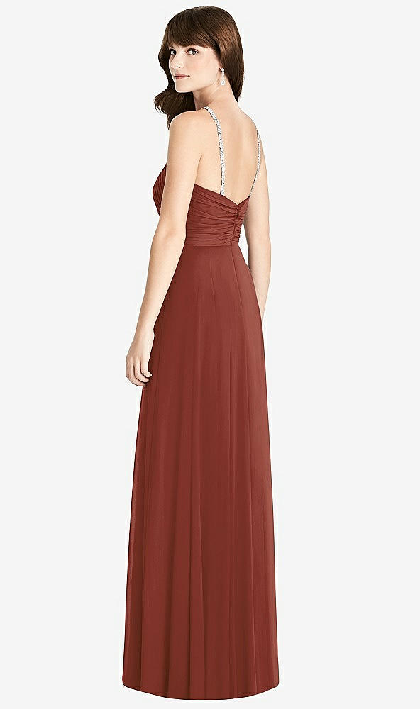 Back View - Auburn Moon Jeweled Twist Halter Maxi Dress