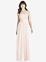 Front View Thumbnail - Blush Jeweled Twist Halter Maxi Dress