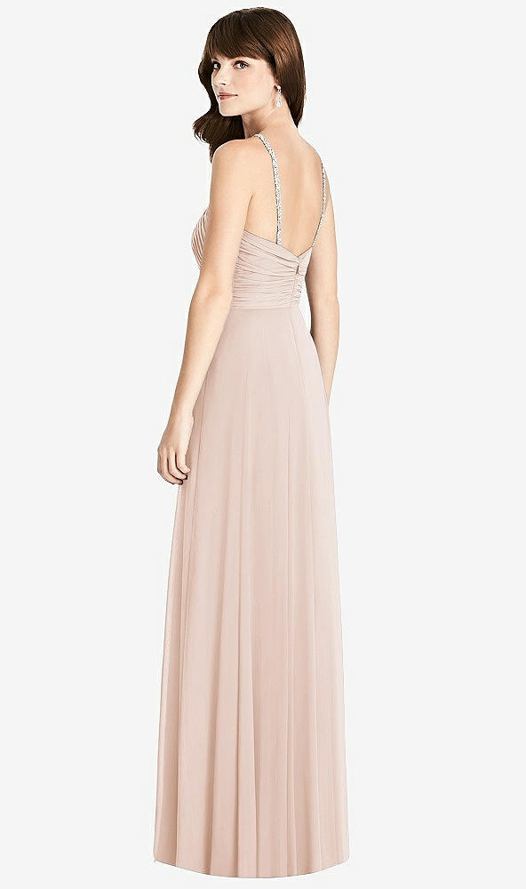 Back View - Cameo Jeweled Twist Halter Maxi Dress