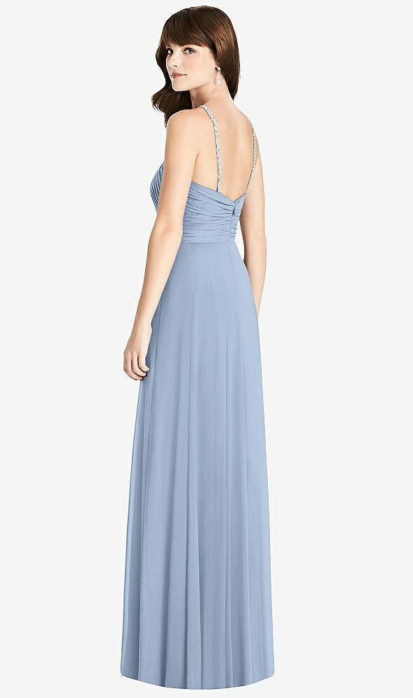 Back View - Cloudy Jeweled Twist Halter Maxi Dress