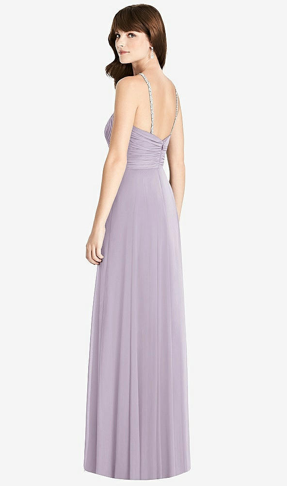 Back View - Lilac Haze Jeweled Twist Halter Maxi Dress