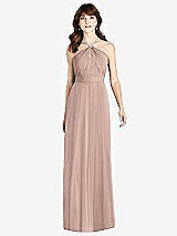 Front View Thumbnail - Neu Nude Jeweled Twist Halter Maxi Dress