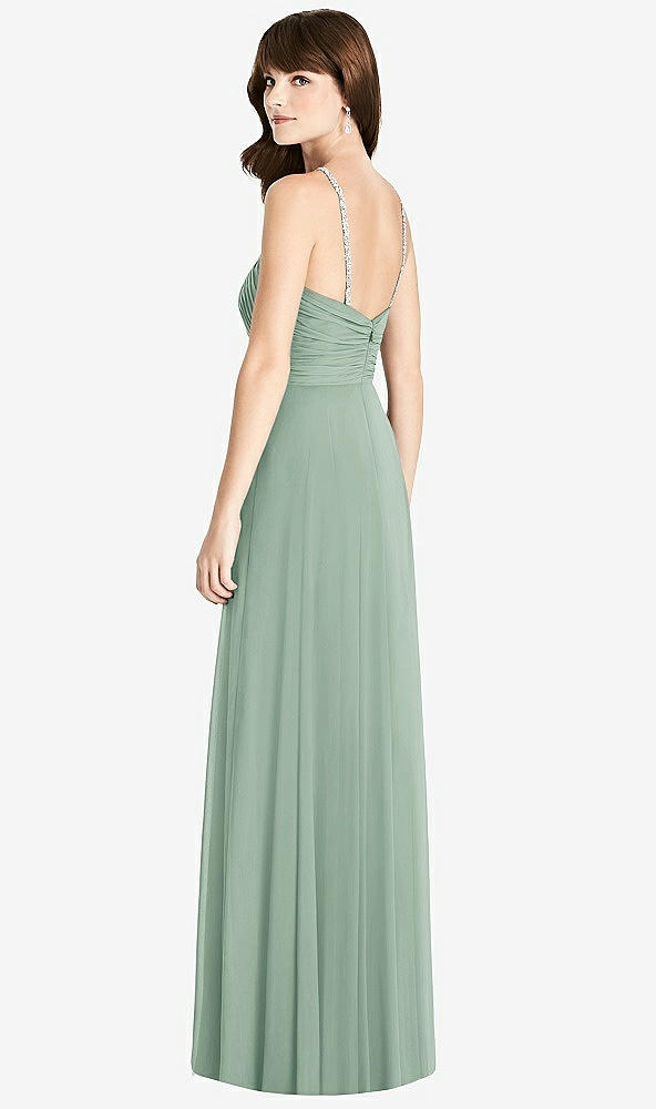 Back View - Seagrass Jeweled Twist Halter Maxi Dress