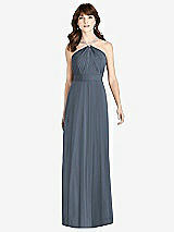 Front View Thumbnail - Silverstone Jeweled Twist Halter Maxi Dress