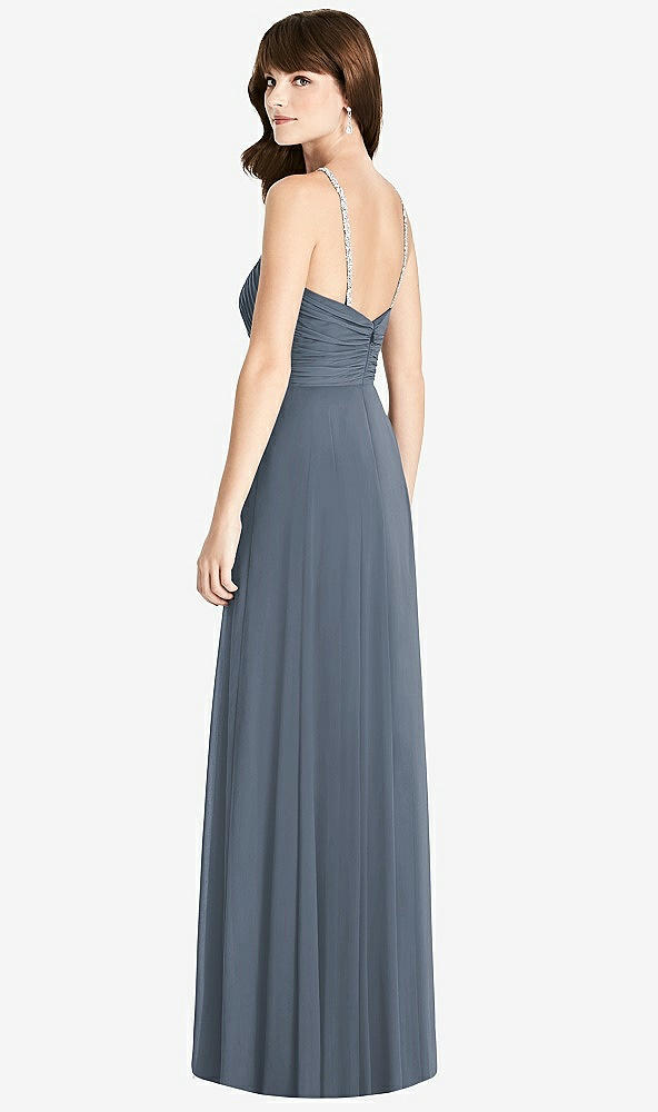 Back View - Silverstone Jeweled Twist Halter Maxi Dress