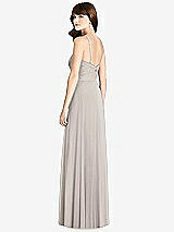 Rear View Thumbnail - Taupe Jeweled Twist Halter Maxi Dress