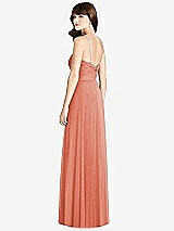 Rear View Thumbnail - Terracotta Copper Jeweled Twist Halter Maxi Dress